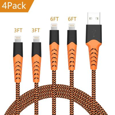 China Smartphones OEM Wholesale 3Ft 8 Pin Sync Data USB Nylon Braided Cable for sale