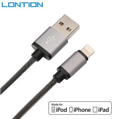 China Black Braided Mobile Phone MFI Manufacturing License mfi certified cable for iphone for sale