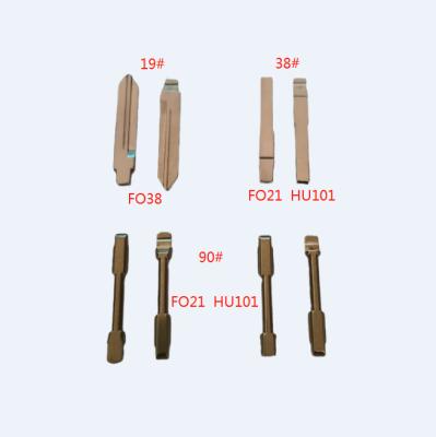 China Blank Car Key Blade FO38 FO21 HU101 Copper Uncut Blade 19# 38# 90# For KD VVDI JMD for sale