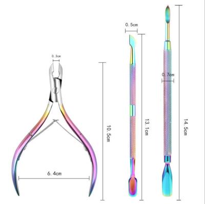 China Scissors Easy Cuticle Cuticle Personal Care Nail Pusher Tools Stainless Steel Skin Remover Dead Cleaner Nail Pusher for sale