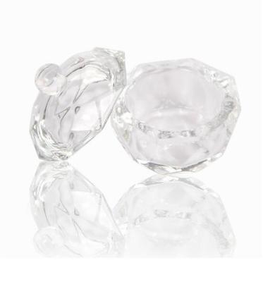 China Easy Apply Nail Art Crystal Dappen Dish for Acrylic Liquid, Factory Crystal Jar for Nail Art for sale