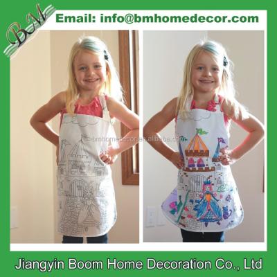 China DIY TOGGLE BAG cotton painting coloring apron for kids/coloring apron/color your own cotton apron for sale