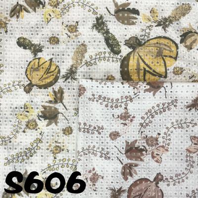 China Breathable S606, printed checkered perforated embroidery can be used for garments and skirts. for sale