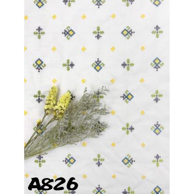 China A826 breathable, polyester cotton embroidered fabric for garments and skirts. for sale