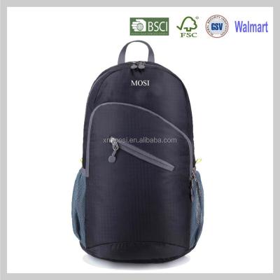 China Polyester waterproof foldable day moutainering backpack for travel for sale