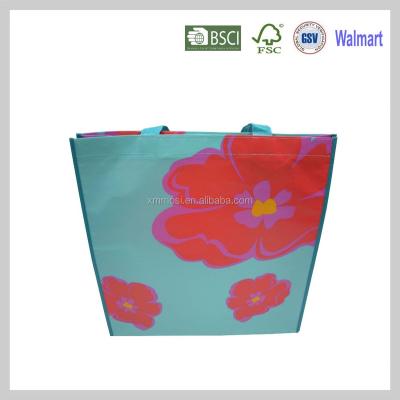 China Handled printed non woven bopp film laminated shopping bag for supermarket for sale