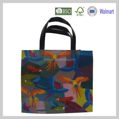 China Ultrasonic Seam Handled Printed Laminated Non Woven Flat Bag For Shopping for sale