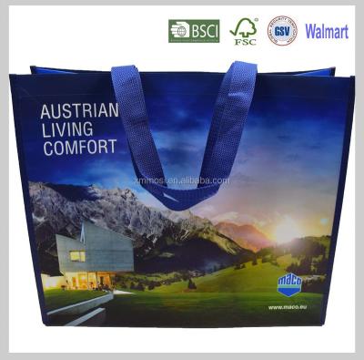 China Water Proof Handled Laminated PP Non Woven Bag With PP Webbing Handle for sale