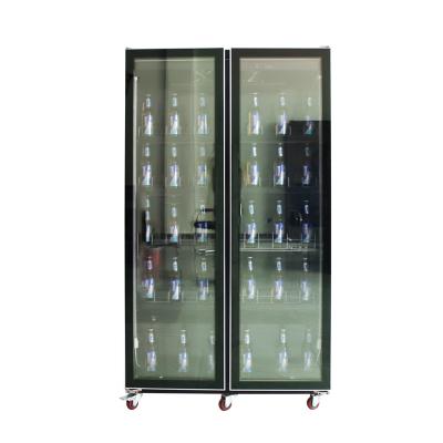 China Single-Temperature Supermarket Two Door Drinks And Beer Display Fridge Promotional Display Cabinets for sale