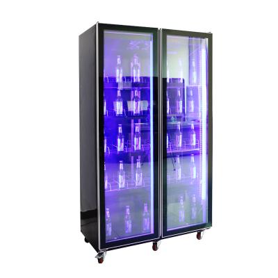 China Single-temperature Upright Freezer Refrigerator/Beer Bottle Display Showcase/Wholesale Grocery Store Double Door for sale