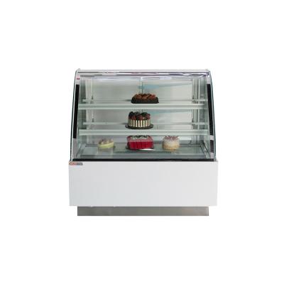 China Single-temperature factory manufacture curved glass type cake display cabinet for sale