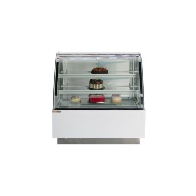 China 2021 Single-temperature Factory Manufacture Curved Glass Type Cake Display Cabinet for sale