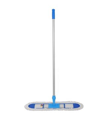 China Modern Industrial Magic Blue Microfiber Broom Flat Cleaning Mop for sale