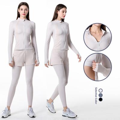 China Breathable 2022 Sports Wear Active Wear Set-Workout Clothes Gym Wear Tracksuits Jacket Pants 2 Piece Set for sale