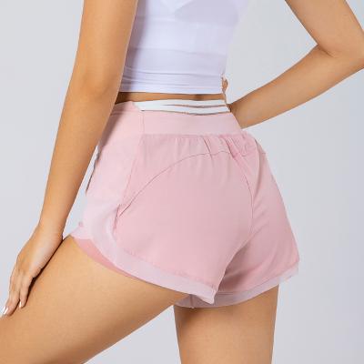 China Latest Fitness Breathable Active Athletic Wear Shorts High Waisted Running Shorts Lined 2 IN 1 sweat-wicking workout shorts for sale