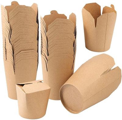 China Recyclable 25 Packs 26 Oz Small Chinese Take Out Boxes, Leak And Grease Resistant Kraft Paper Takeaway Food Containers, Lunch Packaging for sale