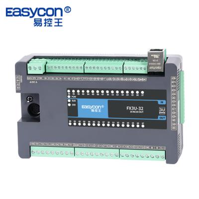 China Easycon FX3U-32MT/MR/MRT-9AD-1DA WIth 16DI 16DO 9AI 1AO K type Ethernet PLC Programmable Logic Controller plc controller FX3U-32 for sale