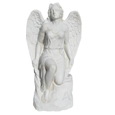 China European Cemetery Series Customized White Marble Carving Women Angel Statue for sale