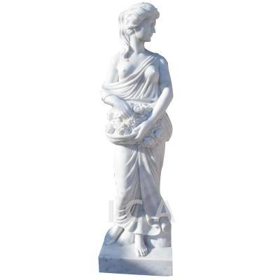 China Western Garden Park High Quality Marble Carving Women Stone Statue Best Selling for sale