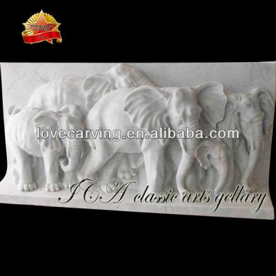 China Wall Decoration Hot Sale White Carved Marble Wall Relief For Home Decor for sale