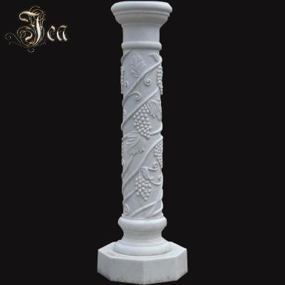 China Solid Decorative Hand Carved Natural Marble Stone Greek Column for sale