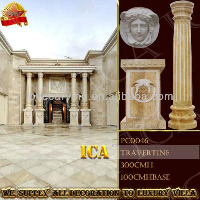 China Italy Solid Exterior Marble Roman Column Pillars For Villa for sale