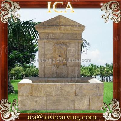 China Imitation Water Wall Marble Garden Plaza Church Cemetery Garden Antique Stone Fountain for sale