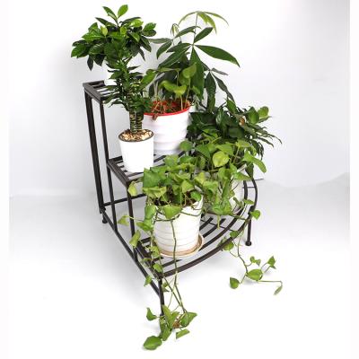 China Modern Indoor Outdoor Garden Iron Metal Shelves Display Flower Potted Plant Multi Tiered Rack for sale