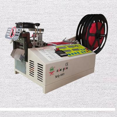 China Cut Computer Cold&Hot Tape Computer Webbing Cutter Belt Cutter Full Automatic HOOk &LOOP Elastic Maker for sale