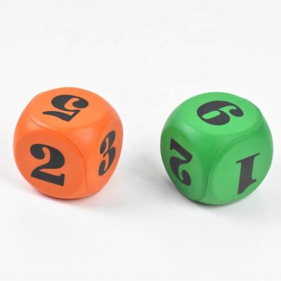 China Digital 6cm Sponge Number Die Cuts Educational Toy Dice Children's Educational Aids PU Solid Dies Safe, Soft and Elastic for sale