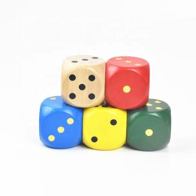 China Rounded Woodiness 5cm Wooden Dot Dice Large Solid Wood Die Cut Family Party Game Props Children's Toy Dice for sale