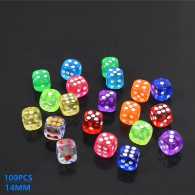 China 100PCS/14mm Round High Quality Nightclub KTV Supply Bar Drinking Dies Entertainment Die Cut Acrylic Color 14mm Transparent Dies for sale