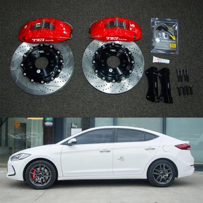 China 4 Piston Racing Caliper Hyudnai big Brake Kit 330*28 MM High Carbon Disc Racing And Brake Pads For ELANTRA 17 Inch Rim for sale