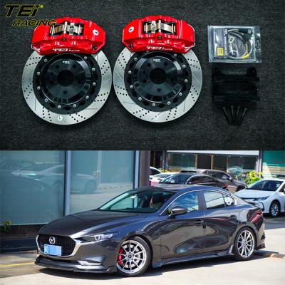 China Front Big Brake Kit 4 Piston Caliper With 355x28mm Rotor BBK Auto Brake System For Mazda 3 Axela 18 Inch Car Rim for sale