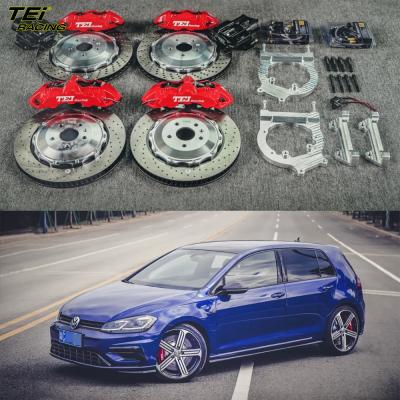 China Front 6 Piston And Rear 4 Piston Caliper With E-brake Caliper BBK Auto Brake System For Volkswagen Golf R 19 Inch Rim for sale