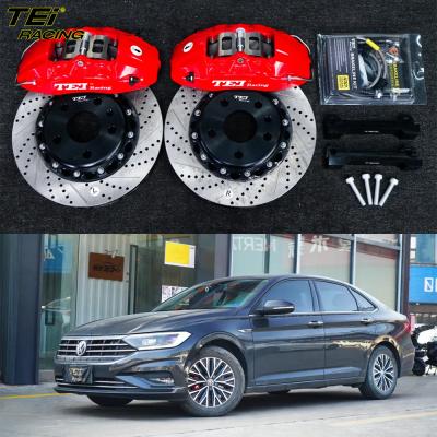 China Front Big Brake Kit 4 Piston Caliper With 300x28mm Rotor BBK Auto Brake System For Volkswagen Sagitar 16 Inch Car Rim for sale