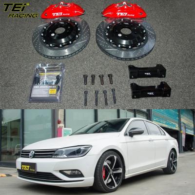 China Front Big Brake Kit 4 Piston Caliper With 355x28mm Rotor BBK Auto Brake System For Volkswagen Lamando 16 Inch Car Rim for sale