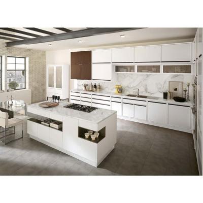 China 2020 Modern Contemporary Kitchen Furniture Manufacturer Modular Kitchen Cabinets Glass Door Design for sale