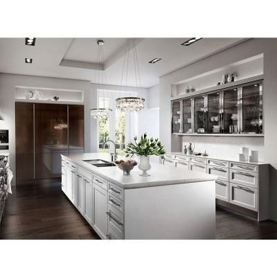 China Classic Solid Wood Shaker Style Kitchen Modern Farmhouse Cabinets for sale