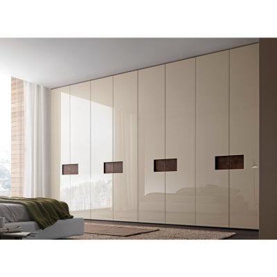 China (Others) Cherry Wood Luxury Bedroom Fitted PVC Wardrobes Adjustable Transitional Cabinets for sale