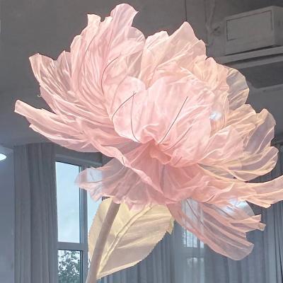 China Home.Party.Restaurant.Bar.Hotel. Luxury Handcrafted Giant Flower Peony Silk Stand Set Weed Road Ahead Mall Window Display Home Event Decoration for sale