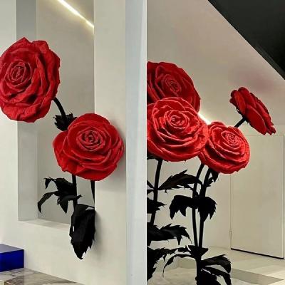 China Home.Party.Restaurant.Bar.Hotel. Large high quality custom artificial paper rose hand made for window display home wedding photography stage decoration for sale