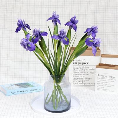 China High quality PU artificial flower ornaments PU real touch simulation Irish iris for wedding and home decoration for sale