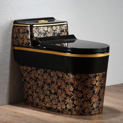 China New Design china popular floor mounted chest of drawers bathroom commode toilet tank gold hidden black toilet for sale