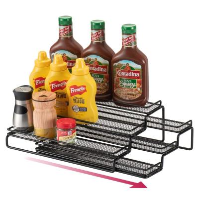 China Stocked customized  LOGO OEM ODM metal adjustable spice organizer rack for sale