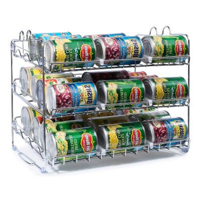 China Stocked Custom LOGO Stackable Stainless Steel Drinks organizer can food storage rack for sale