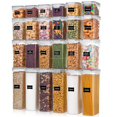 China Stocked Bpa-Free Airtight Plastic Stackable Food Preservation Organizer Cereal Dry Storage BIn Box Food Container for sale