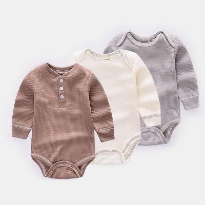 China Washable Wholesale Long Sleeve Jumpsuit Newborn Baby Romper Wear Clothes Baby Knitting Clothing for sale