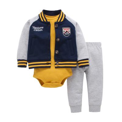 China Cotton Breathable Casual Baby Clothes Hot Sale Baby Suit Wholesale 3Pcs Baby Clothing Sets for sale