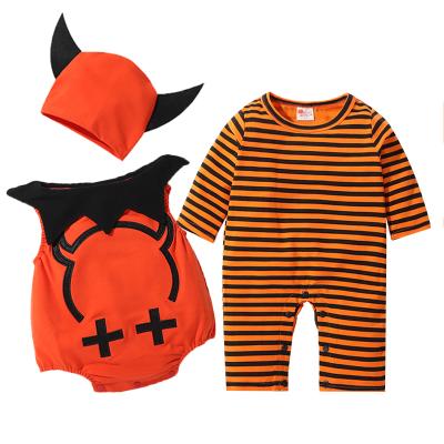 China Anti-Shrink Cute Striped Newborn Baby Set Baby Clothes Romper Halloween Costume Baby Clothing Sets for sale